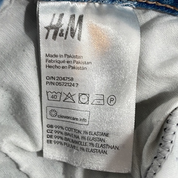 & Denim H&M Distressed High Rise Button Fly Vintage Skinny Jeans Light Size 30 - Picture 10 of 11